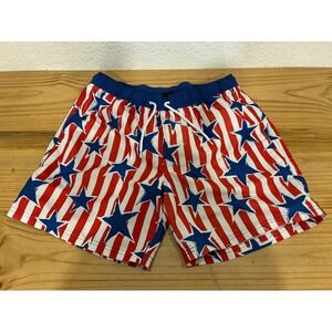 Mad Engine Stars and Stripes Patriotic Swim Trunks Board Shorts Mens Large